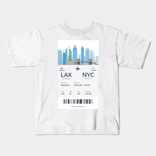 Boarding ticket LA to New York Kids T-Shirt